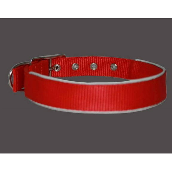 Reflective Dog Collar Double Nylon 1/2" Wide Fits 10.5"-13.5" Neck Poodle, Chihuahua, Puppies