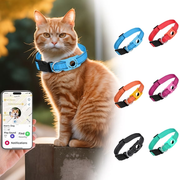 Reflective Dog Collar Locator Holder Universal Tracker Protective Cover Anti-Loss & Scratch-Resistant Collar Accessory for Cats Dogs Black