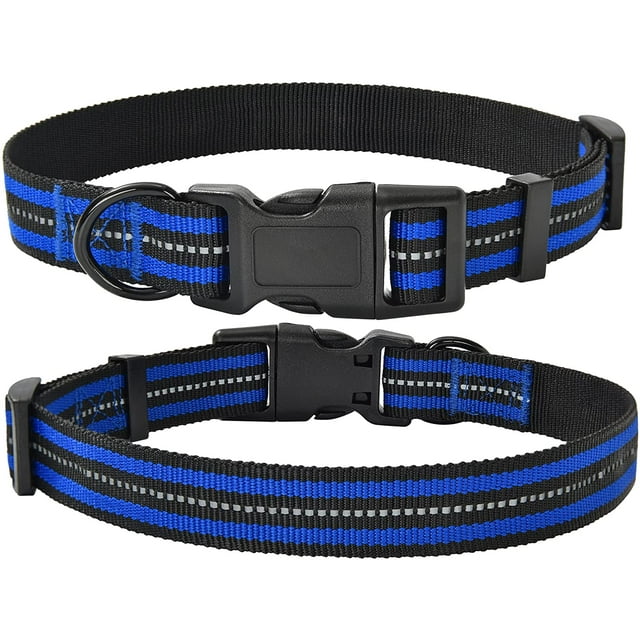 Reflective Dog Collar Nylon Pet Collars wiith Buckle Light Weight