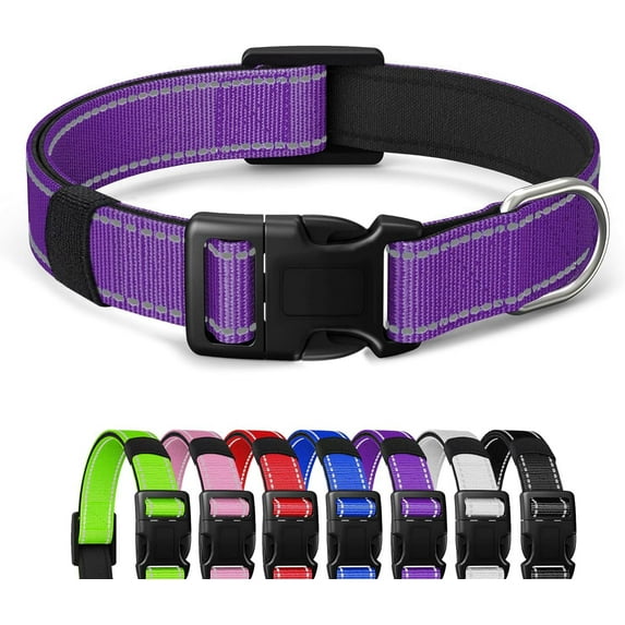 Reflective Dog Collar Padded with Soft Neoprene Breathable Quick Release Basic Dog Collars for Puppy Small Dogs