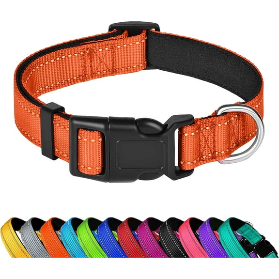 Reflective Dog Collar Padded with Soft Neoprene Breathable Quick Release Basic Dog Collars for Puppy Small Dogs