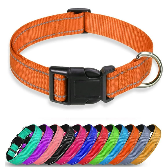 Reflective Dog Collar Soft Neoprene Padded Breathable Nylon Pet Collar Adjustable for Small Medium Large Extra Large Dogs
