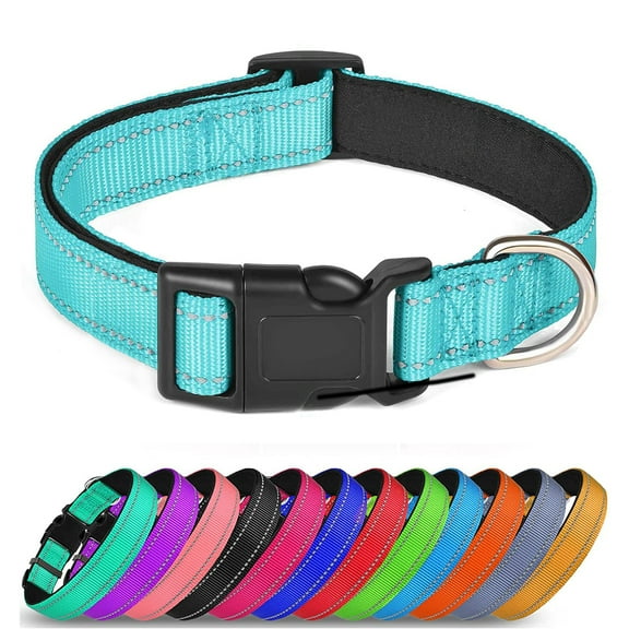 Reflective Dog Collar Soft Neoprene Padded Breathable Nylon Pet Collar Adjustable for Small Medium Large Extra Large Dogs