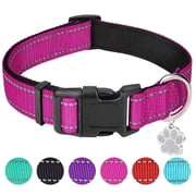 zalens Reflective Dog Collar, Adjustable Soft Neoprene Padded Breathable Nylon, Hotpink, S