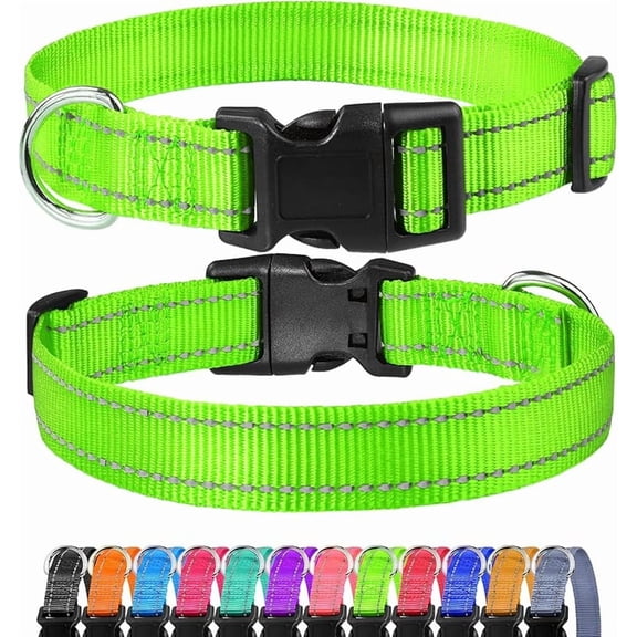 Reflective Dog Collar, Sturdy Nylon Collars for Small Girl and Boy Dogs, Adjustable Dog Collar with Quick Release Buckle