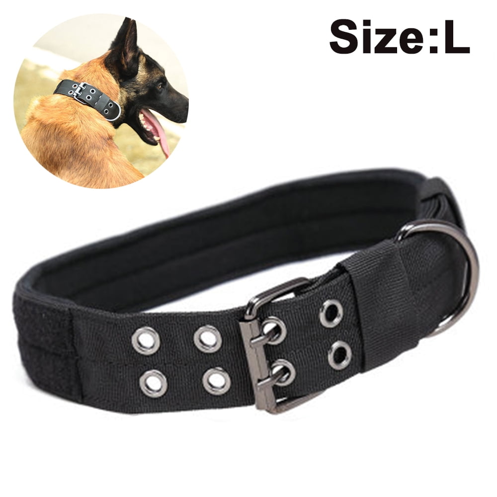 Tactical Dog Collar with Hook & Loop Fastener Patch