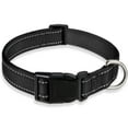 thumbnail image 1 of Reflective Dog Collar with Buckle Adjustable Safety Nylon Collars for Small Medium Large Dogs, Black S, 1 of 8