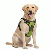 BUVUB Dog Harness - No Pull Adjustable Pet Vest with Reflective Strips Easy Control Handle and Breathable Mesh for Small Medium and Large Dogs - Large,Green