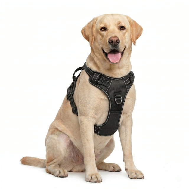 BUVUB Dog Harness - No Pull Adjustable Pet Vest with Reflective Strips Easy Control Handle and Breathable Mesh for Small Medium and Large Dogs - Small,Black