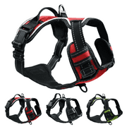 Reflective Dog Harness - No Pull Adjustable Pet Vest with Reflective Strips Easy Control Handle and Breathable Mesh for Small Medium and Large Dogs - Small,Red