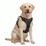 BUVUB Dog Harness - No Pull Adjustable Pet Vest with Reflective Strips Easy Control Handle and Breathable Mesh for Small Medium and Large Dogs - XLarge,Black