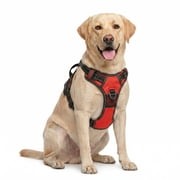 BUVUB Dog Harness - No Pull Adjustable Pet Vest with Reflective Strips Easy Control Handle and Breathable Mesh for Small Medium and Large Dogs - XLarge,Red