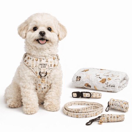 Dog Harness Set with, Leash, Pet Blanket & ID Tag