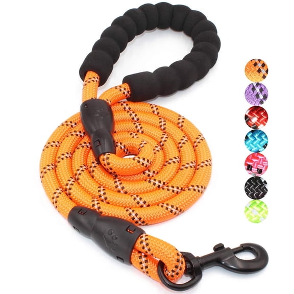 Reflective Dog Leash 5FT Heavy Duty - Comfortable Padded Handle - Reflective Dog Leash for Medium Large Dogs with Collapsible Pet Bowl