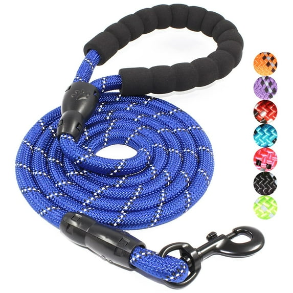 Reflective Dog Leash 5FT Heavy Duty - Comfortable Padded Handle - Reflective Dog Leash for Medium Large Dogs with Collapsible Pet Bowl