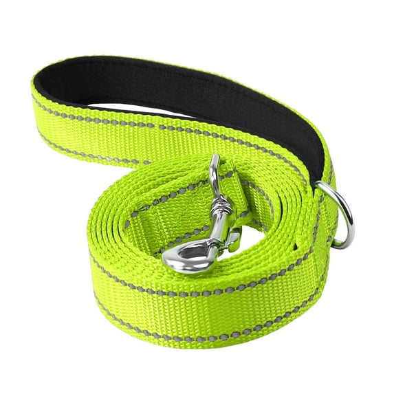 Reflective Dog Leash Comfortable Professional Heavy Duty 6 Foot Easy Clean, Nylon Braided Dog Training Leash, for Small Large Dogs for Jogging fluorescent green