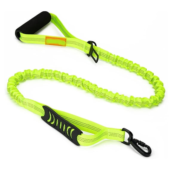 Reflective Dog Leash Shock Absorbing with Comfortable Padded Handle and Traffic Handle Suitable