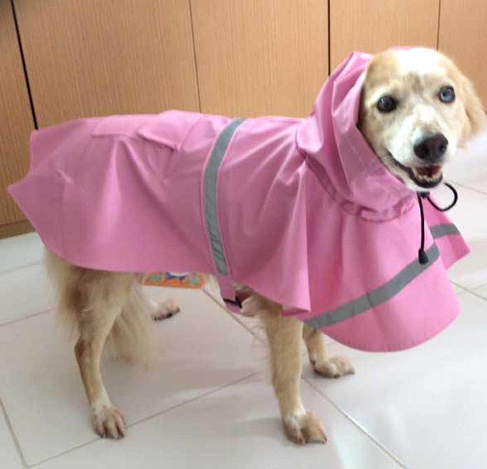 Reflective Dog Raincoat Hooded Slicker Poncho Rainwear Waterproof
