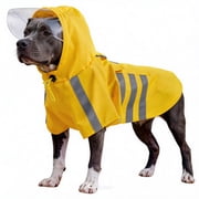 Reflective Dog Raincoat Waterproof with Hood, Adjustable Waterproof Pet Rain Jacket for Small to Extra Large Dogs, High-Visibility Full-Body Rain Suit with PockeYellow,M