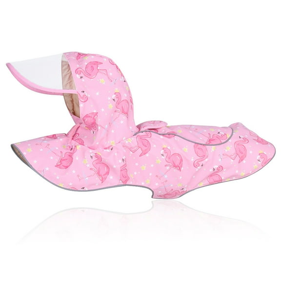 Reflective Dog Raincoat with Adjustable Hooded and Hook & Loop, Lightweight Rain Poncho Pattern Dog Jacket