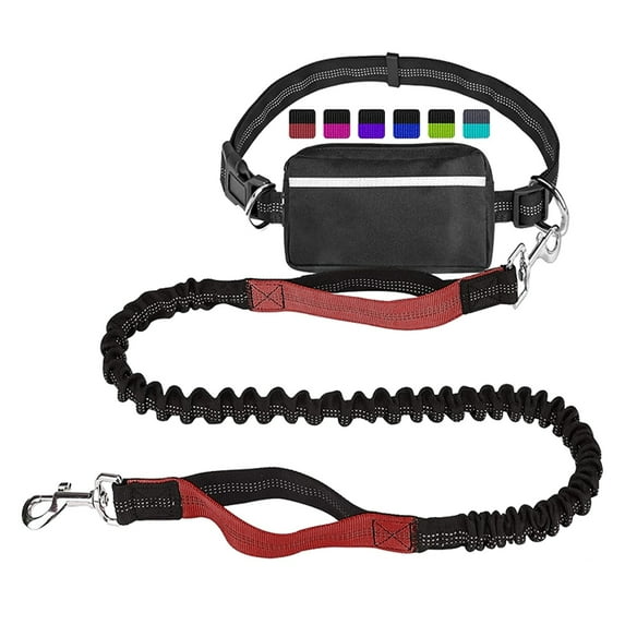 Pet Running Leash Reflective Sports Rope Set with Waist Bag for Dogs Outdoor Jogging Walking Training Exercise