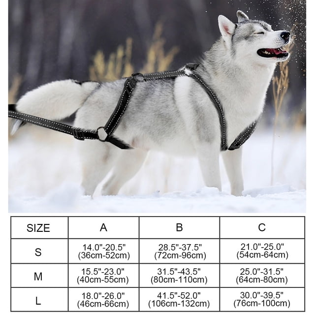 Reflective Dog Sled Harness Pet Weight Pulling Sledding Harness For