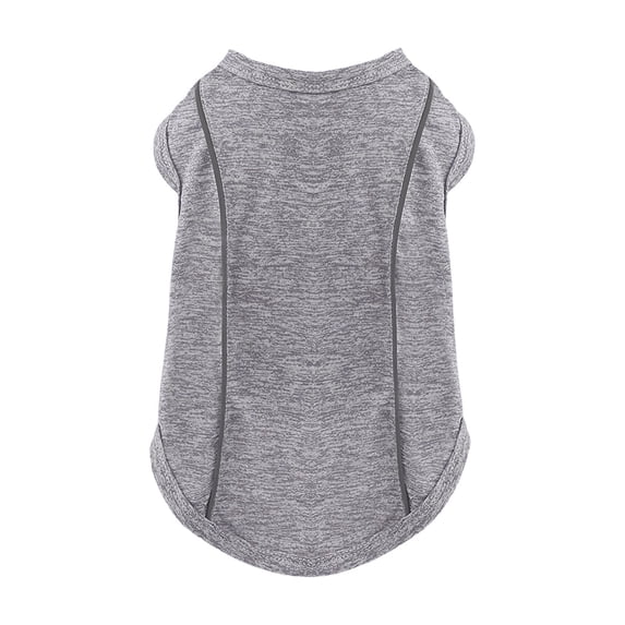 Reflective Dog Tank Top Lightweight Breathable Summer Pet Vest with High Visibility Night Safety Stripe for Small and Medium Breeds, Grey M