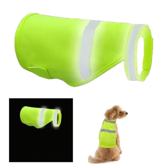 Reflective Dog Vest, High Visibility Bright Dogs Safety Vest, Soft Jacket for Outdoor Walking Hunting, Keep Dog in Sight and Safe, Yellow,L