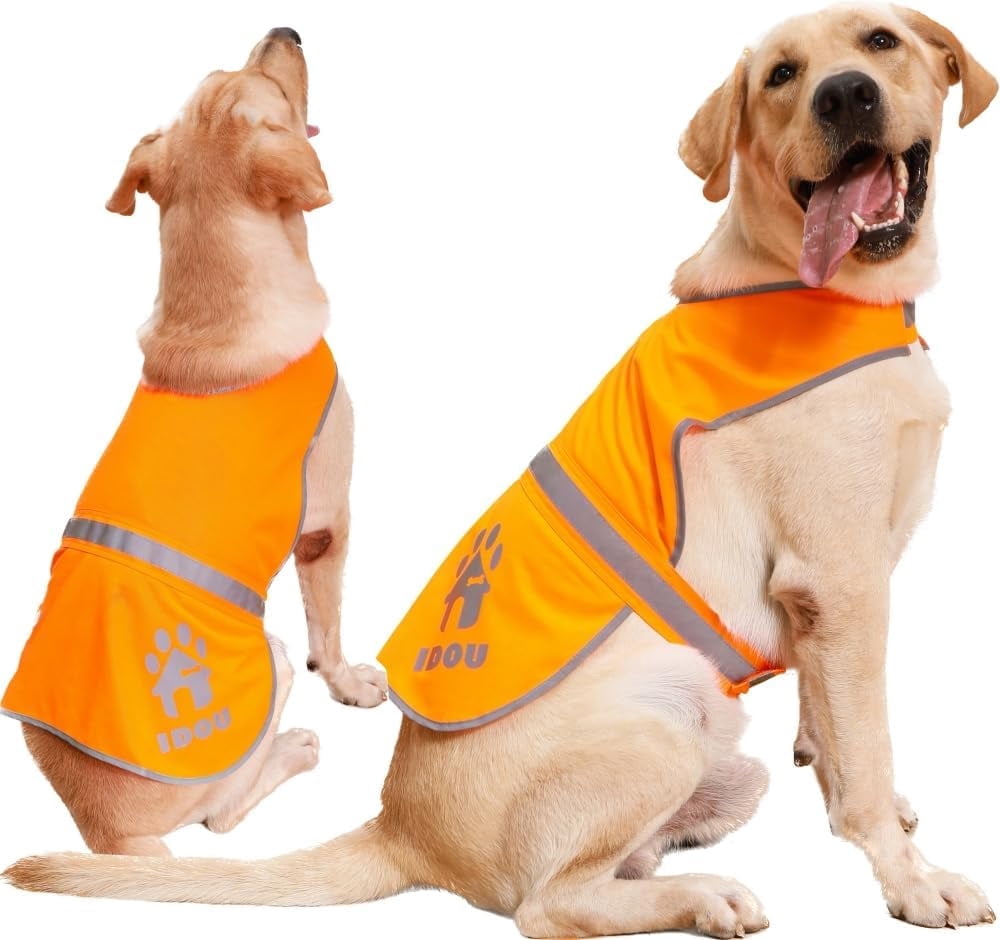 Balacoo Reflective Dog Vest - High Visibility Orange Safety Vest For Small Dogs, Walking & Night Time