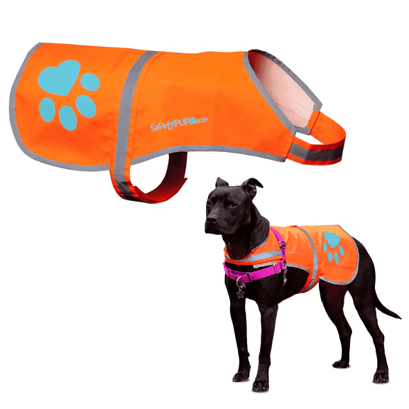 SafetyPUP XD Blaze Orange Reflective Dog Vest – Hi-Vis Safety Vest for Hunting & Outdoor Protection