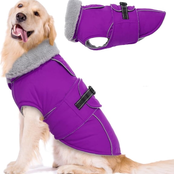 Reflective Dog Winter Coat, Windproof Fleece Lined Cold Weather Jacket with Adjustable Buckle, Warm Dog Vest for Small Medium Dogs (Patent Pending Design), Yin-09