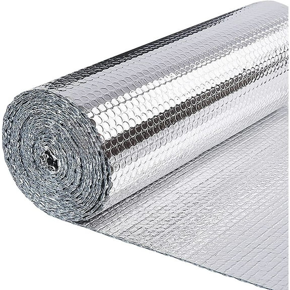 Reflective Double Sided Aluminum Foil Bubble Heat Shield Insulation 2X25Ft R7