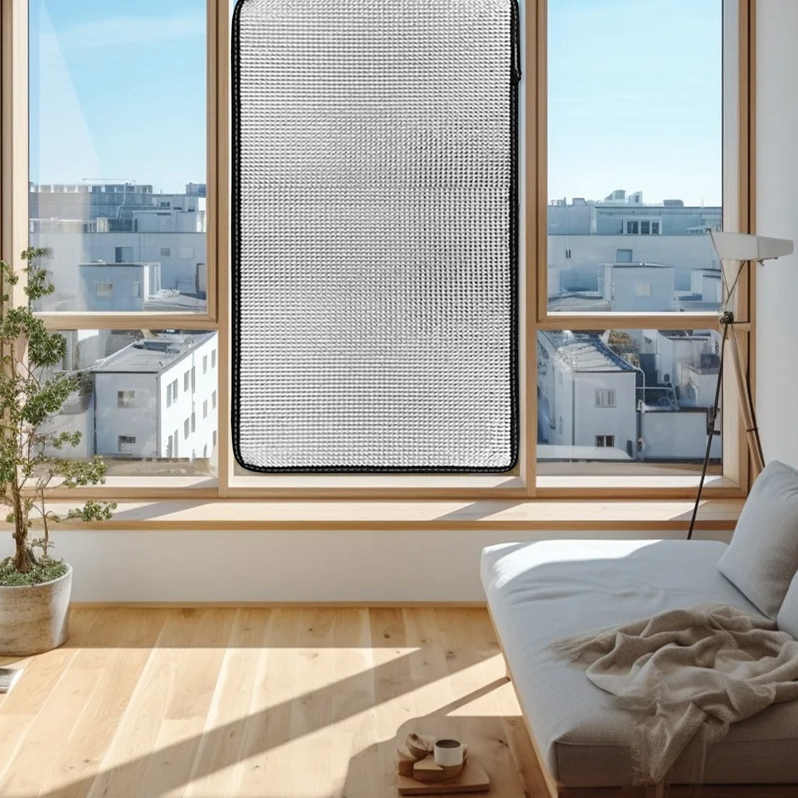 Reflective Double-sided Aluminum Foil Insulation Film Blackout Glass Privacy Window Film Sunshade Heat Control Anti UV Window Tint Window Tinting Film for Home 19.68x39.37inch