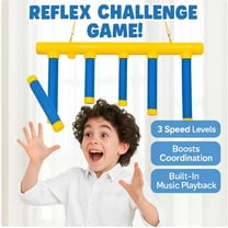 Reflective Drop Stick Challenge Game, Hand Eye Coordination Reflex Training , 3 Adjustable Speed Modes, Catching Sticks for All Ages