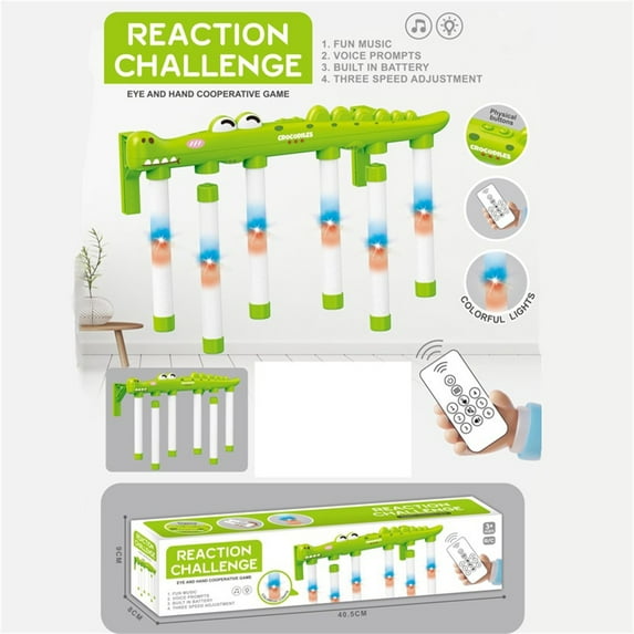 Reflective Drop Stick Challenge Game, Hand Eye Coordination Reflex Training Toy, 3 Adjustable Speed Modes, Catching Sticks Game H