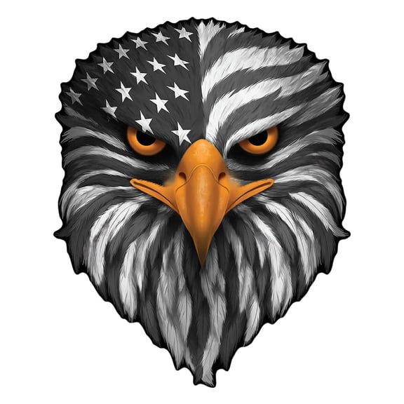 Reflective Eagle Eyes USA Flag Decal, Patriotic 4th of July Bald Eagle Sticker, Waterproof Patriotic Vinyl Sticker for Trucks, Cars