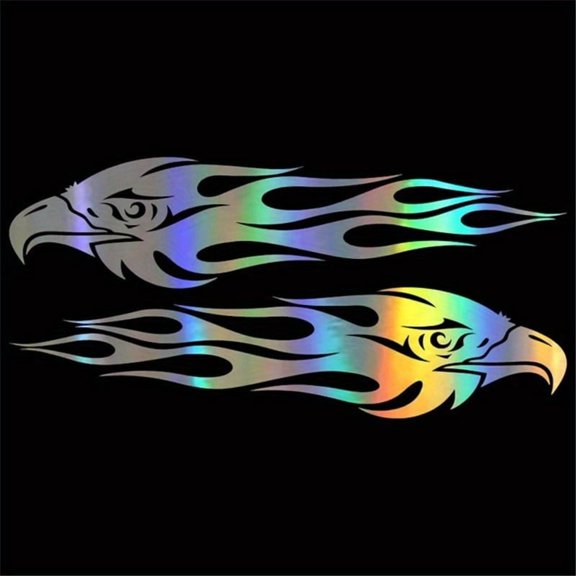 Reflective Eagle Flame Sticker for Motorcycle, Car, And Bike Decoration - Safety Reflector Strips for Enhanced Visibility And Style