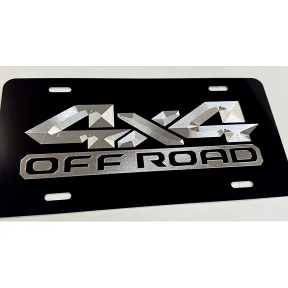 Reflective Engraved 4x4 4WD Off Road Car Tag Diamond Etched Metal License Plate