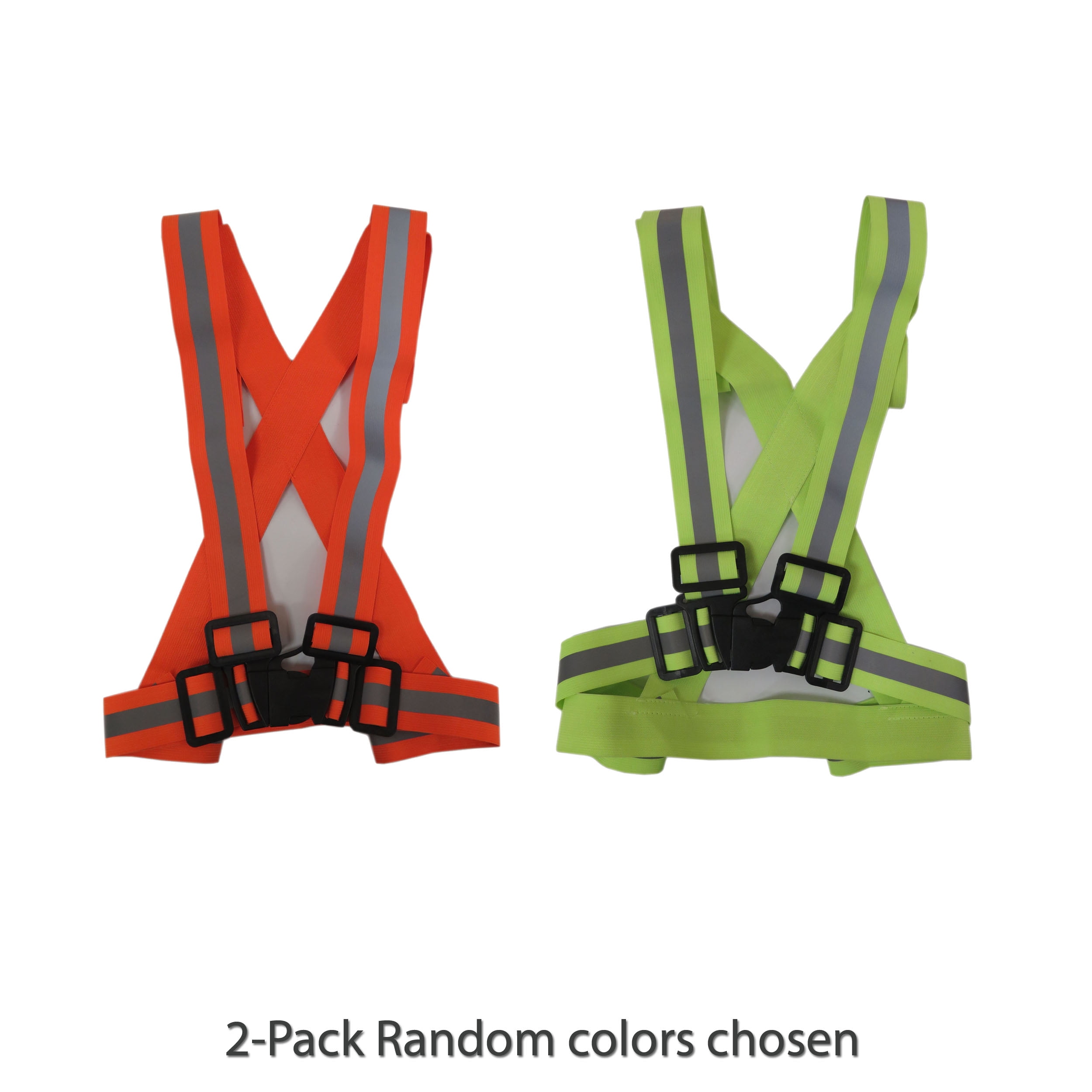Reflective Ergonomic Double Adjustable Safety Harness (2-Pack)