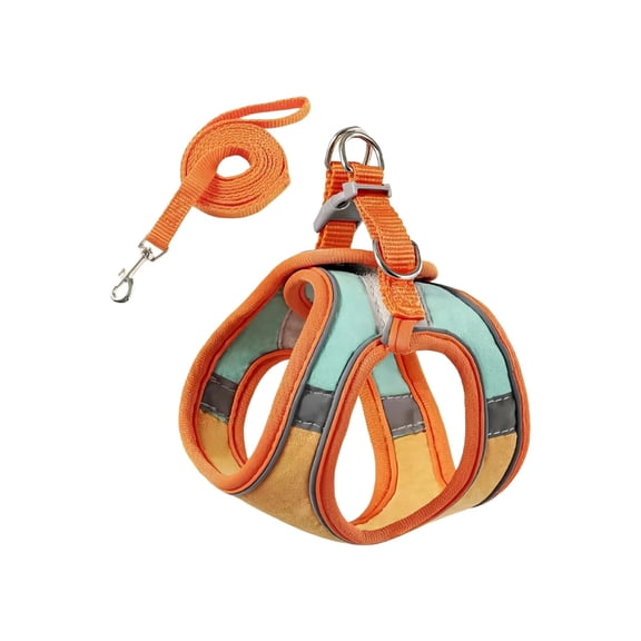 Reflective Escape-Proof Cat Vest Harness & Leash Set, L (8.8-16.5 lb), Mint & Orange