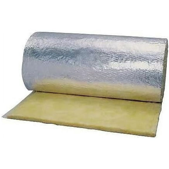 Reflective FRK FOIL Faced Fiberglass Duct Insulation HVAC Pipe Wrap 2.2" R8 4X25