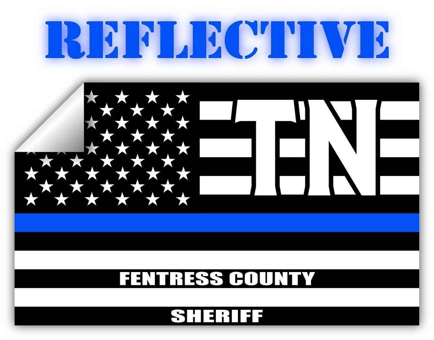 Reflective Fentress County Tennessee TN Thin Blue Line Stealthy Old ...