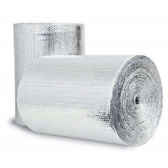 Reflective Foil Insulation Spiral Duct Pipe Wrap Double Bubble 12X10 R8 PREMIUM