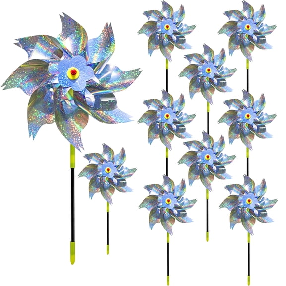 Reflective Garden Pinwheel, Outdoor Yard Wind Spinner Decor, Colorful Courtyard Windmill