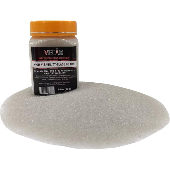 Reflective Glass Beads (1 LB Bag) Multipurpose Safety Beads for Traffic and Crafts