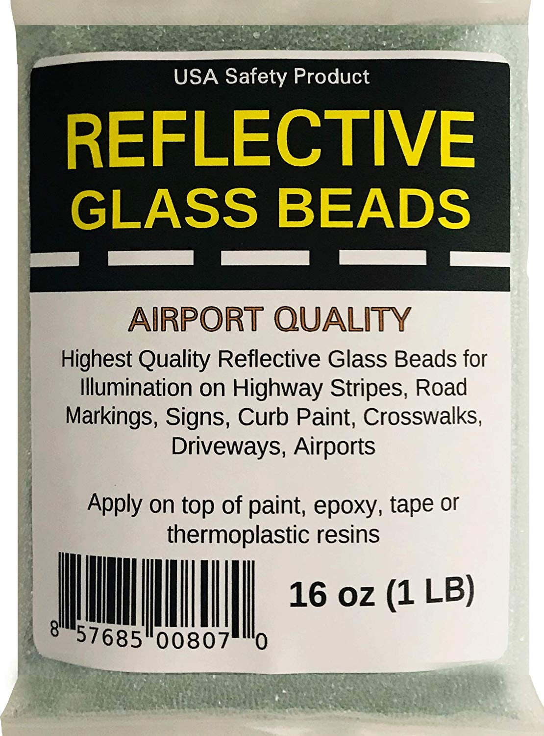 Reflective Glass Beads (1 LB Bag) for Road Marking, Curb Paint
