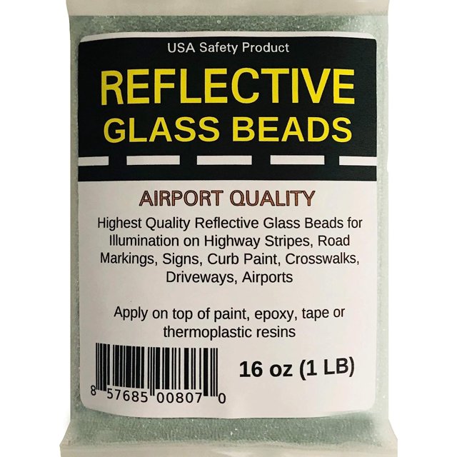 Reflective Glass Beads (1 LB Bag) for Road Marking, Curb Paint