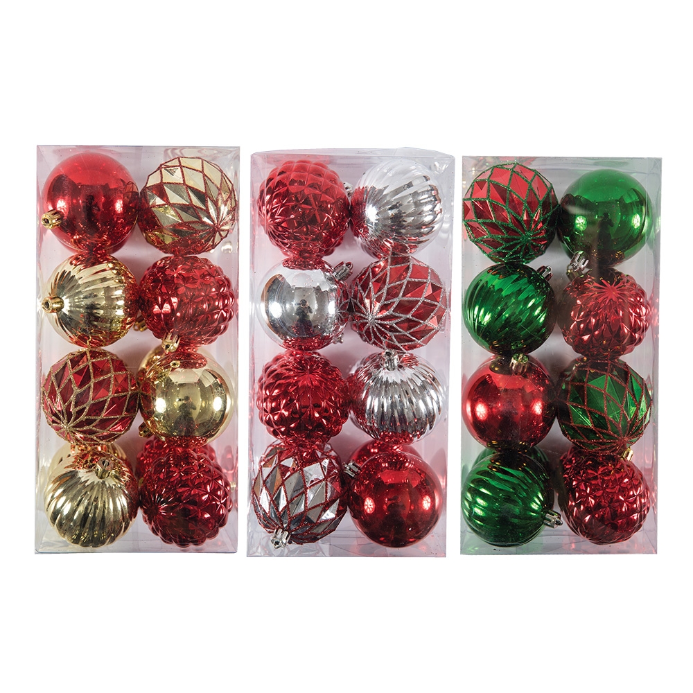 Reflective Glitter Gem Christmas Ornament Set by Holiday Essentials