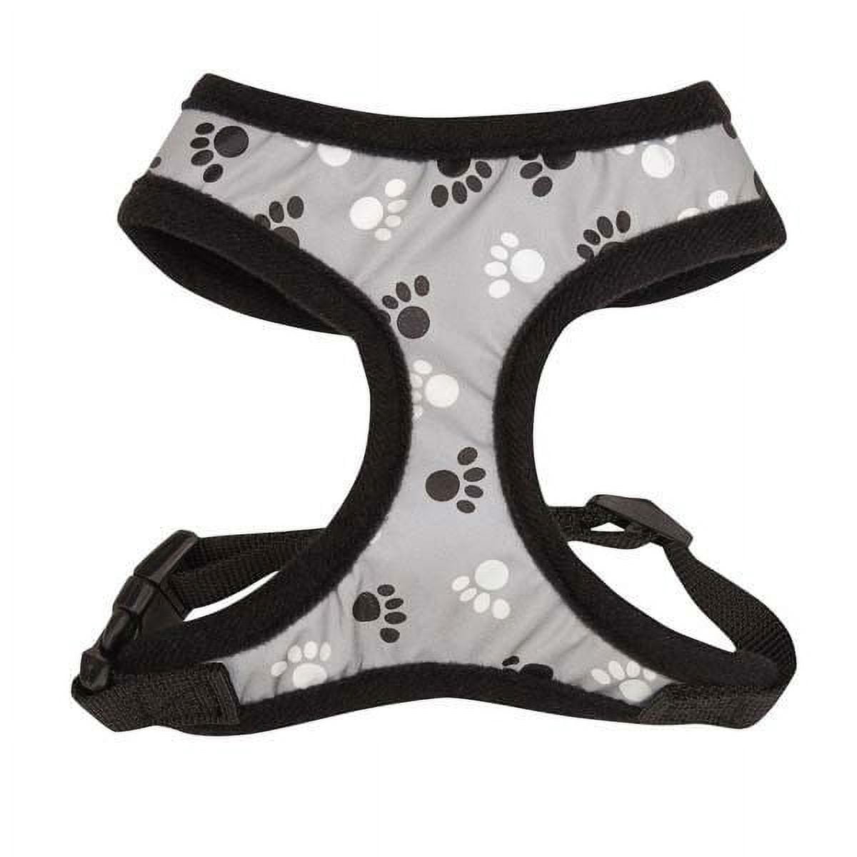 Reflective Glow In The Dark Pawprint Dog Harness Durable Reliable Walk Safety (Medium)