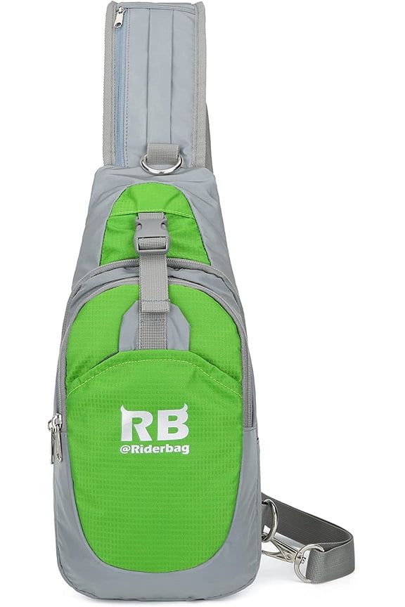 Reflective Green Crossbody Bag Sling bag.  Multipurpose One Shoulder Unisex Green Backpack Riderbag
